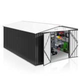 Metal Shed Storage with Lockable Doors, White