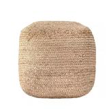 Cork Braided Jute Filled Ottoman Pouf Square