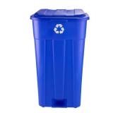 45-Gal Blue Outdoor Trash Can with Wheels