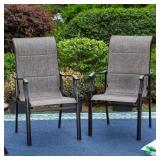 Black Ergonomic Outdoor Dining Chair, 2-Pack