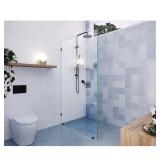 Vela Frameless Shower Door (Matte Black)