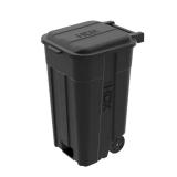 45 Gal Black Outdoor Trash Can with Wheels