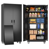 Garage Storage Cabinet with Pegboard Doors