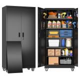 Garage Storage Cabinet with Pegboard Doors