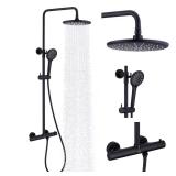Matte Black 4-Spray Shower Set