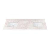 Quartz White Double Sink Vanity Top