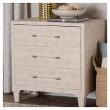 Nira Beige Faux Shagreen Accent Cabinet