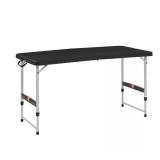 HDX 4 ft Black/Silver Plastic Dining Table 4