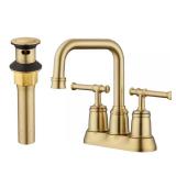 4 in. Centerset Bathroom Faucet, Brushed Gold