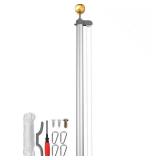 SVOPES 20 ft Flagpole Kit, Aluminum, 3 Modes