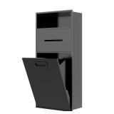 Black recessed toilet paper holder niche