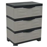 Sunnydaze 29.5" Plastic 3-Drawer, Gray