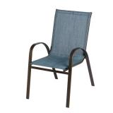 Stackable Steel Sling Chair, Denim Blue - DAMAGED