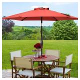 7.5 ft Patio Crank & Tilt Umbrella, Chili Red