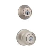 Cove Satin Nickel Door Knob & Deadbolt Combo