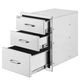 Outdoor Kitchen BBQ Drawers w/ Chrome Handle