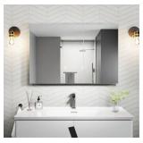 36 in. W x 24 in. H Rectangular Silver Aluminum R
