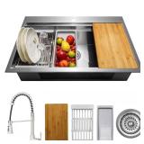 Stainless Steel 33x22 Sink w/ Faucet