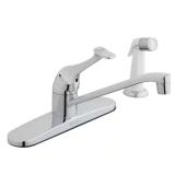 Single-Handle Kitchen Faucet with Chrome Spray