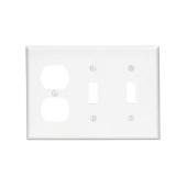White 3-Gang 2-Toggle/1-Duplex Wall Plate