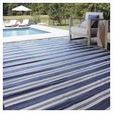 Tayse Reversible Plastic Straw Rug 5x7