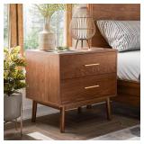 Riverstone Walnut 2-Drawer Nightstand