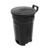 32 Gal Black Outdoor Trash Can with Wheels