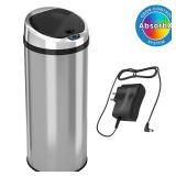 13 gal Round Metal Trash Can with Sensor Lid