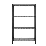 4-Tier Steel Wire Shelving Unit, Black Finish