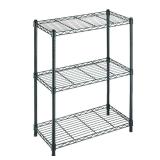 3-Tier Steel Wire Shelving Unit, Black
