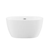 Acrylic Oval Bathtub 47x28, White, Drain