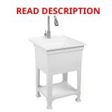 24 in. Freestanding Utility Sink with Faucet (Bro