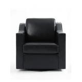 Black Faux Leather Swivel Chair