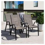 Sour citrus Stackable Patio Chairs (4) Brown