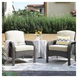 Denali Gray Wicker Lounge Chair Set (2)