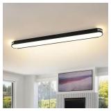 HUOKU Lumin 47.2" Matte Black LED Flush Mount