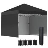 Black Pop Up Canopy, 3 Sidewalls, Carry Bag