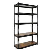 Black 5-Tier Boltless Steel Garage Rack 72"H
