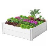 White PVC Raised Garden Bed 4x4x1 ft