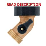 Heavy-Duty Brass Angled Shut-Off Adapter (Damaged