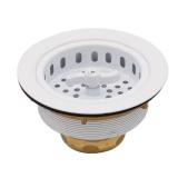 3-1/2 in Wing Nut Kitchen Sink Strainer White