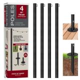 Four 10 ft. String Light Poles