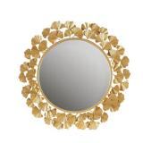 Eden Gold Gingko Leaf Round Wall Mirror 30.5"