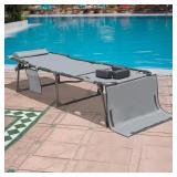 VEIKOUS Dark Gray Lounge Chair with Face Hole