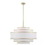 30 in. 7-Light Gold Tiered Drum Chandelier