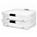 56 qt. Full/Queen Underbed Clear Plastic Latching