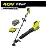 RYOBI 40V HP Trimmer & 180 MPH Blower