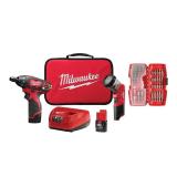 M12 12V Cordless 1/4" Hex Driver Kit