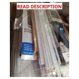 Wire shelving skid, pop-up canopy, bifold doors