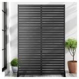 75x48 in. Black Privacy Screen with Stand x2 mixe